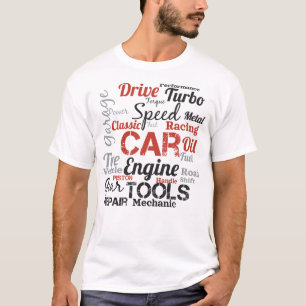 Camiseta Nube de palabras para entusiastas de automóviles