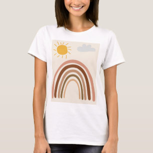 Camiseta Nube de Sol Arcoíris, Dibujo de Niños, Arte Abstra