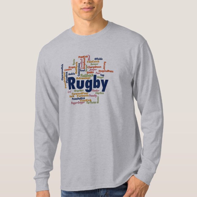 Camiseta Nube de Word de Rugby (Anverso)