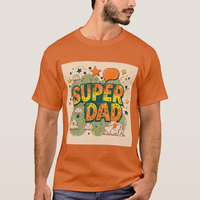 Camiseta Nube estelar Retro Super Dad (Anverso)