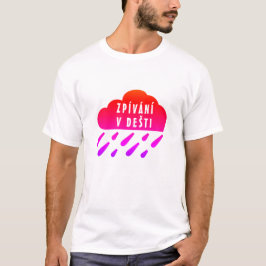 Camiseta Nube púrpura roja y palabra checa Zpívání v dešti