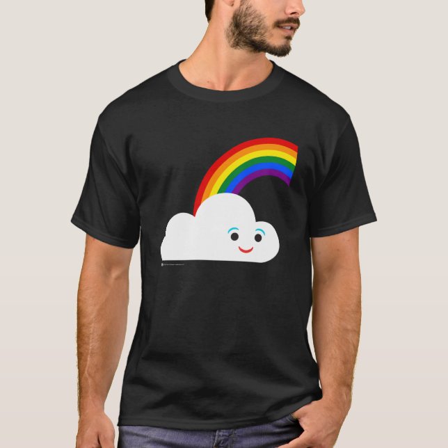 Camiseta Nube sonriente feliz con arcoiris (Anverso)