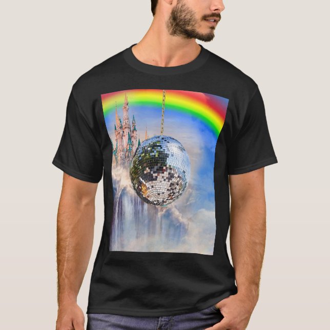 Camiseta Nubes arcoiris Disco Ball (Anverso)