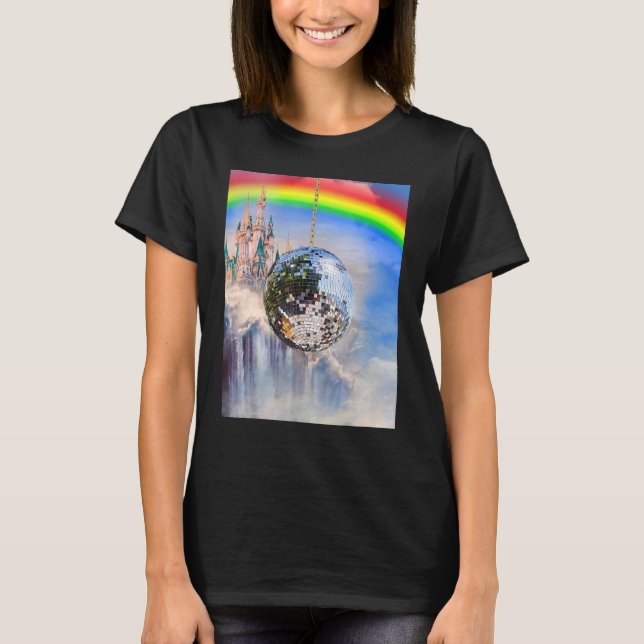 Camiseta Nubes arcoiris Disco Ball (Anverso)