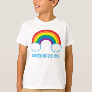 Camiseta Nubes azules de arcoiris cúpulas Monograma Niños