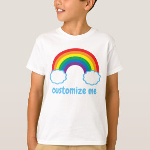 Camiseta Nubes azules de arcoiris cúpulas Monograma Niños d