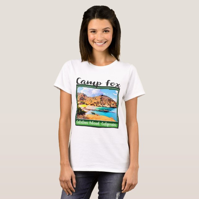 Camiseta Nubes blancas del cielo azul del Fox del campo en (Anverso completo)