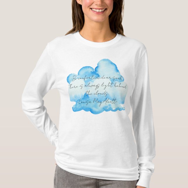 Camiseta "Nubes" con Louisa May Alcott citan a mujeres (Anverso)