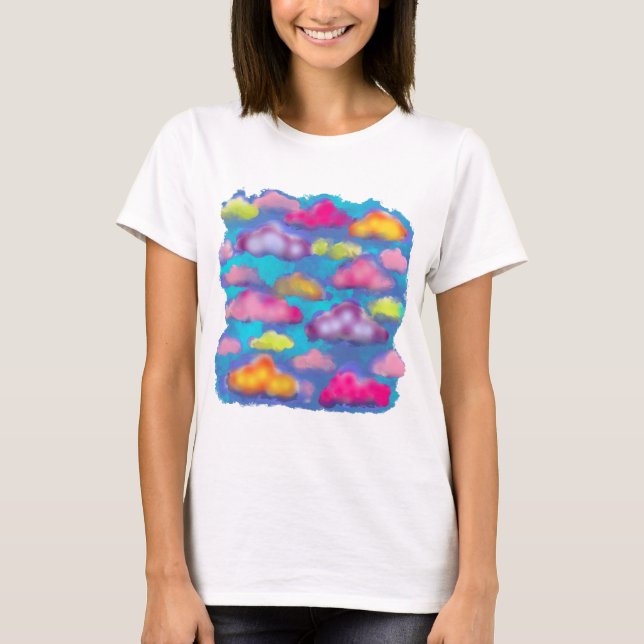 Camiseta Nubes de Algodón de Azúcar Gráfico (Anverso)