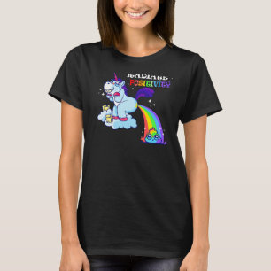 Camiseta Nubes de arco iris de positividad radiante unicorn