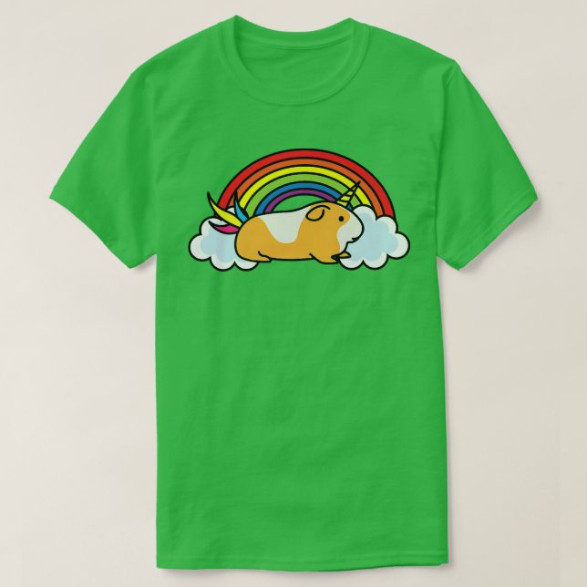 Camiseta Nubes de arcoiris de unicornio de Guinea positivas (Diseño del anverso)