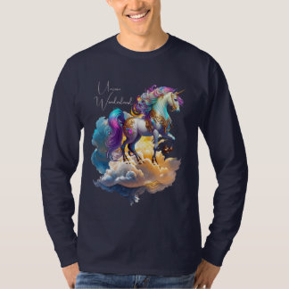 Camiseta Nubes de fantasía del unicornio mágico romance cum