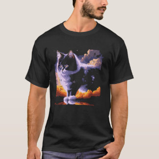 Camiseta Nubes de gato esponjosas Pintura Arte gatito lindo
