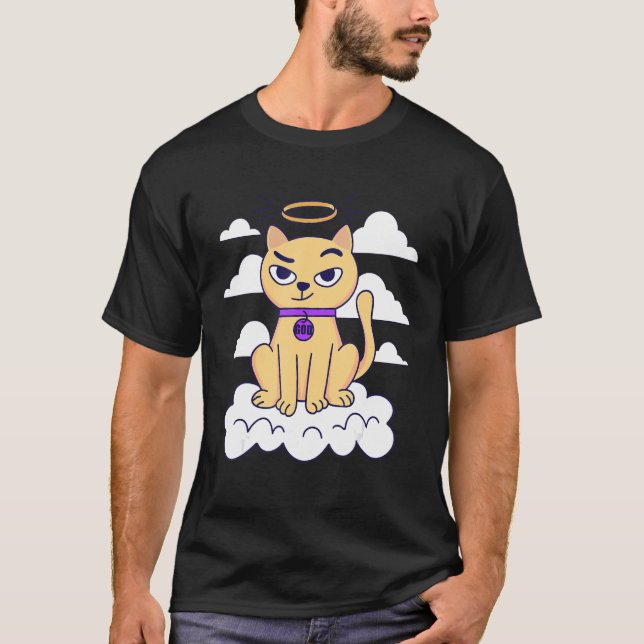 Camiseta nubes de gatos dios lindo (Anverso)