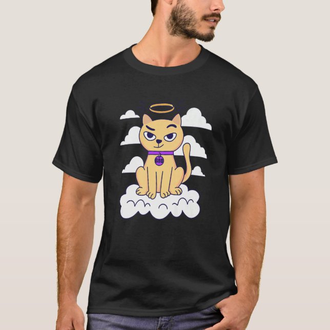 Camiseta nubes de gatos dios lindo (Anverso)