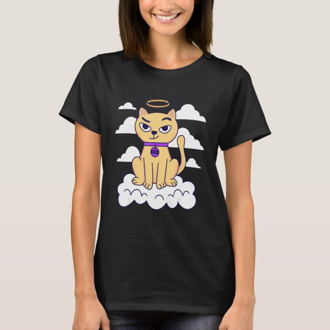 Camiseta nubes de gatos dios lindo (Anverso)