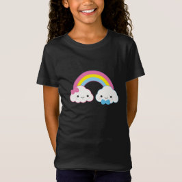 Camiseta Nubes de los pares de Kawaii con el arco iris
