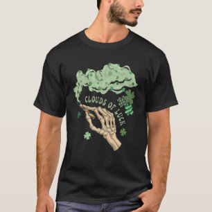 Camiseta Nubes De Luck Shamrock Skeleton Mano Leprechaun S