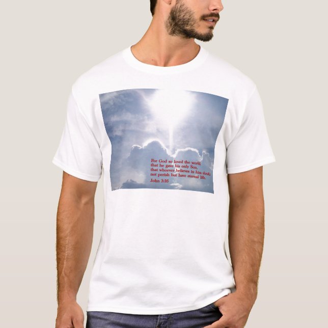 Camiseta Nubes del 3:16 de Juan (Anverso)