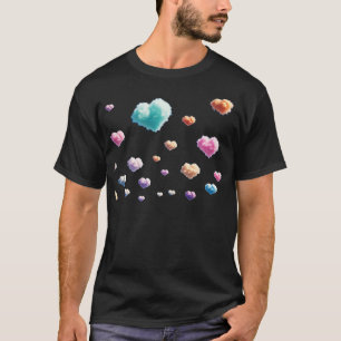 Camiseta Nubes del corazón coloridas