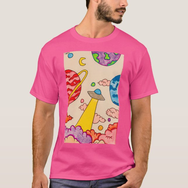 Camiseta Nubes Espaciales Ufo Planetas (Anverso)