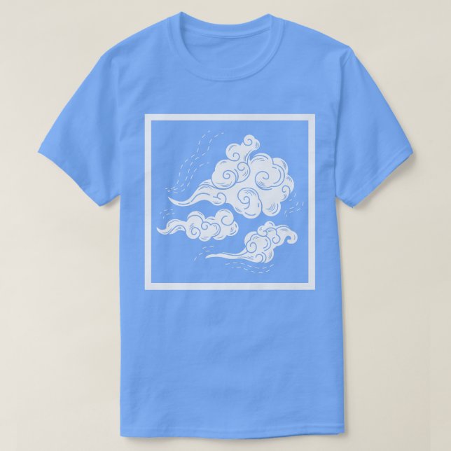 Camiseta Nubes japonesas kanjis Japón retro 80 años 90 Weab (Diseño del anverso)