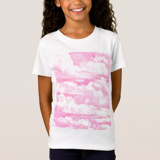 Camiseta Nubes rosa rosadas festivas (Anverso)