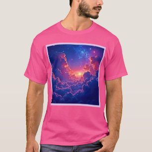 Camiseta Nubes Soñadoras: Magia del Atardecer Celestial Art