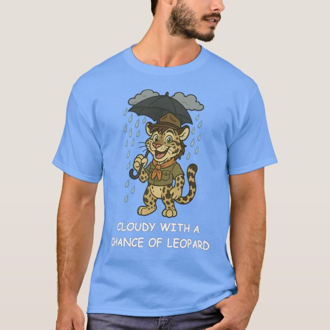 Camiseta Nublado con una oportunidad de leopardo (Anverso)
