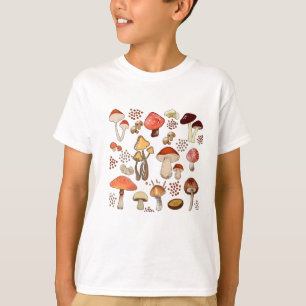 Camiseta Núcleo del hongo, hongos retro, cosecha de hongos