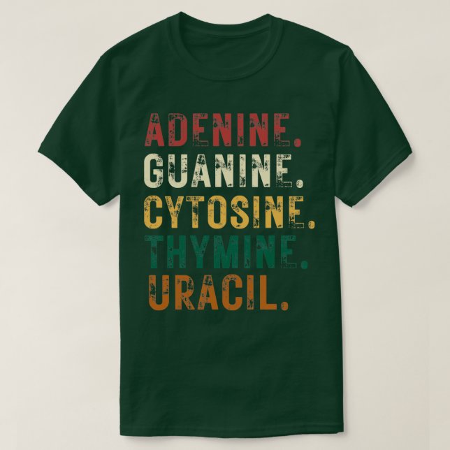 Camiseta Nucleobases Biología Profesora de ADN Biólogo Rega (Diseño del anverso)
