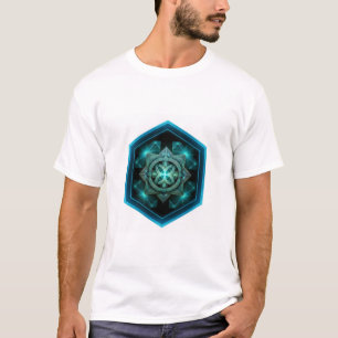 Camiseta Nudo celta azul en un marco azul de seis lados