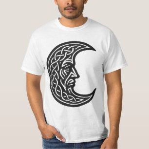Camiseta Nudo celta de luna en forma de rostro – Emblema de