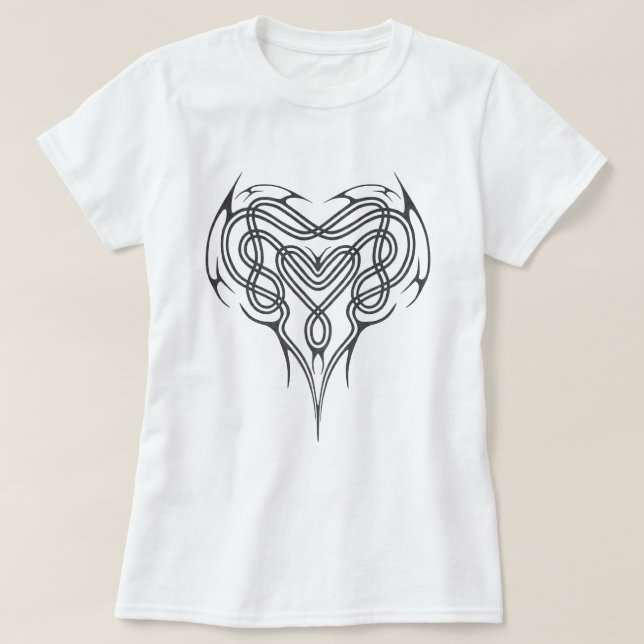 Camiseta Nudo céltico metalizado del corazón (Diseño del anverso)
