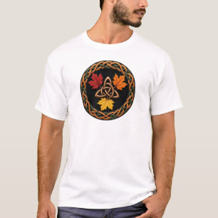 Camiseta Nudo de Trinidad Celta Hojas de Otoño