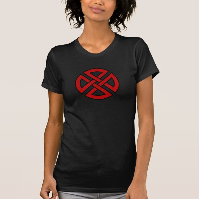 Camiseta Nudo del escudo (versión céltica en rojo y negro) (Anverso)