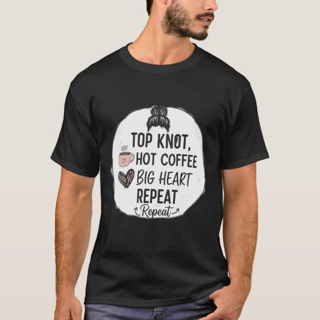 Camiseta Nudo Superior, Café Caliente, Corazón Grande, Repe (Anverso)