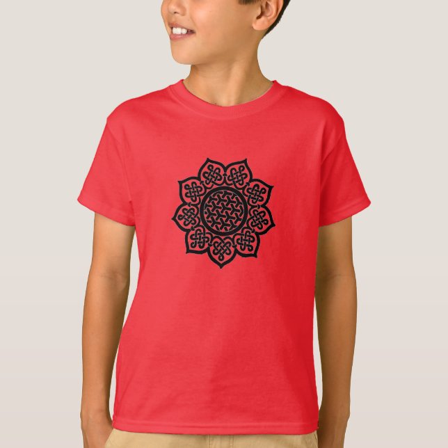 Camiseta Nudos celtas del sol gótico negro (Anverso)