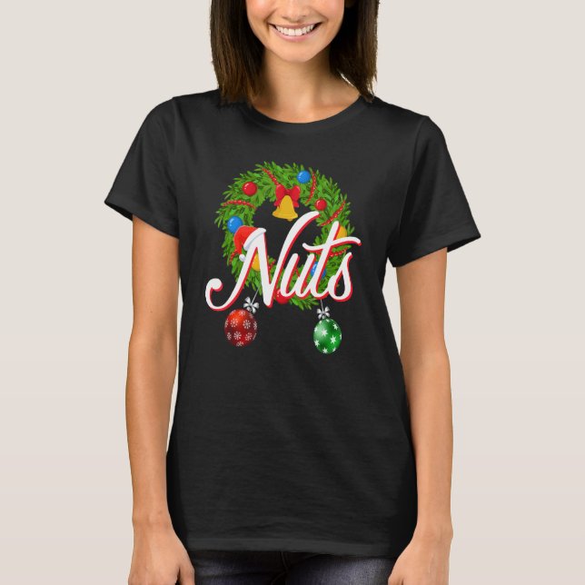 Camiseta Nueces del pecho que combinan castañas de Navidad  (Anverso)
