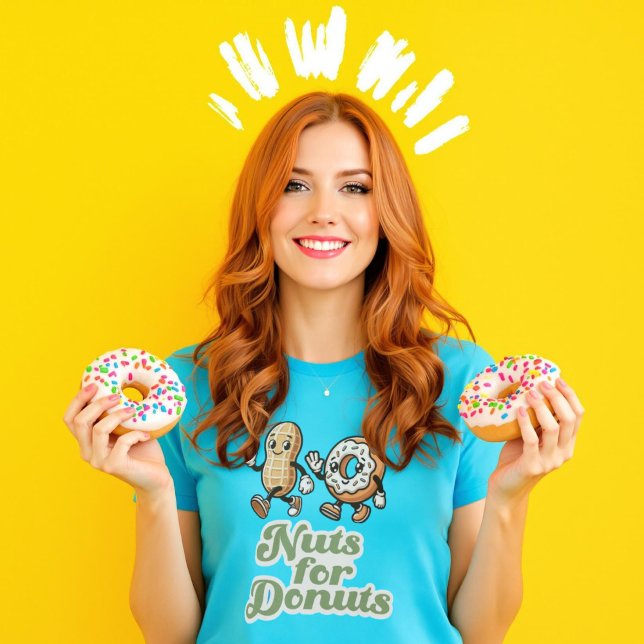 Camiseta Nueces para donuts retro regalos insignificantes p (Nuts for Donuts Retro Punny Gift for Donut Lover T-Shirt.)