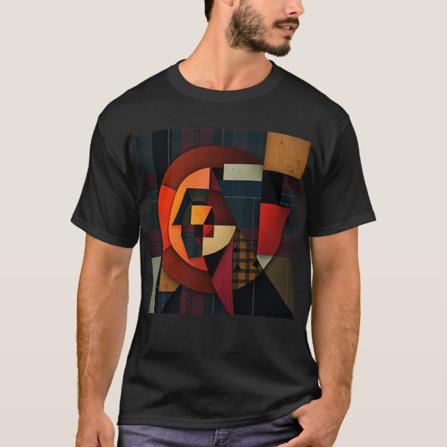 Camiseta NUES Cubist Tartan Abstract (Anverso)