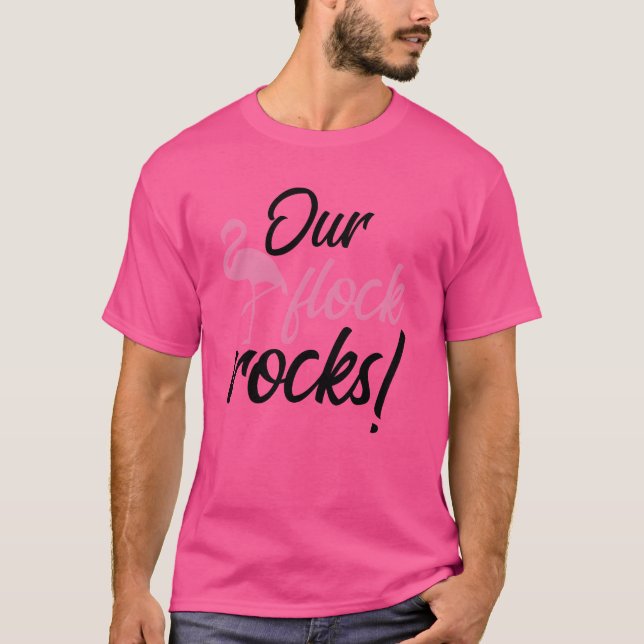 Camiseta Nuestra bandada roca flamenco rosa Nuestra bandada (Anverso)