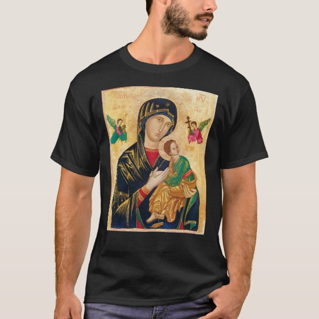 Camiseta Nuestra Madre de la Ayuda Perpetua, arte icono Clá (Anverso)