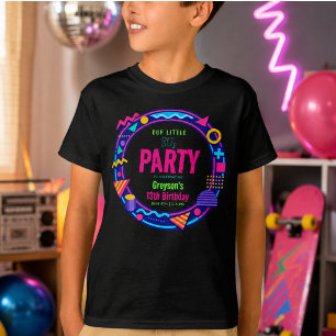 Camiseta nuestra pequeña fiesta de cumpleaños Retro Neon 80