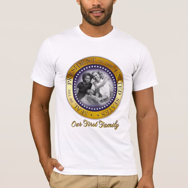 Camiseta Nuestra primera familia, presidente Barack Obama (Anverso)