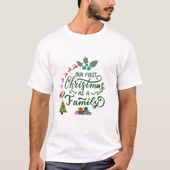 Camiseta Nuestra primera Navidad como familia (Anverso)