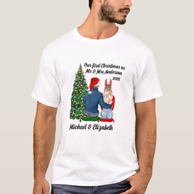 Camiseta Nuestra primera Navidad como pareja casada (Anverso)