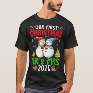 Camiseta Nuestra Primera Navidad Como Señor Y Señora Pareja