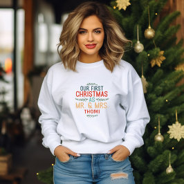 Camiseta nuestra primera Navidad como Sr. y Sra.