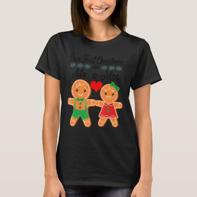 Camiseta Nuestra Primera Navidad Como Sr. Y Sra. 2021 Ginge (Anverso)